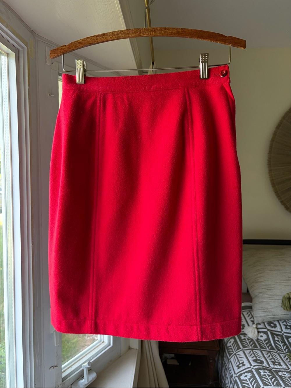 Classic Red Women's Wool/Cashmere Skirt